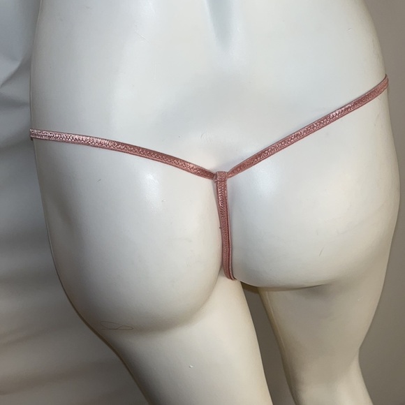Victoria’s Secret Sexy Little Things pink nylon mesh ruffle thong panty - Picture 3 of 7